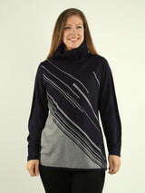 Stripe Turtle Neck Sweater