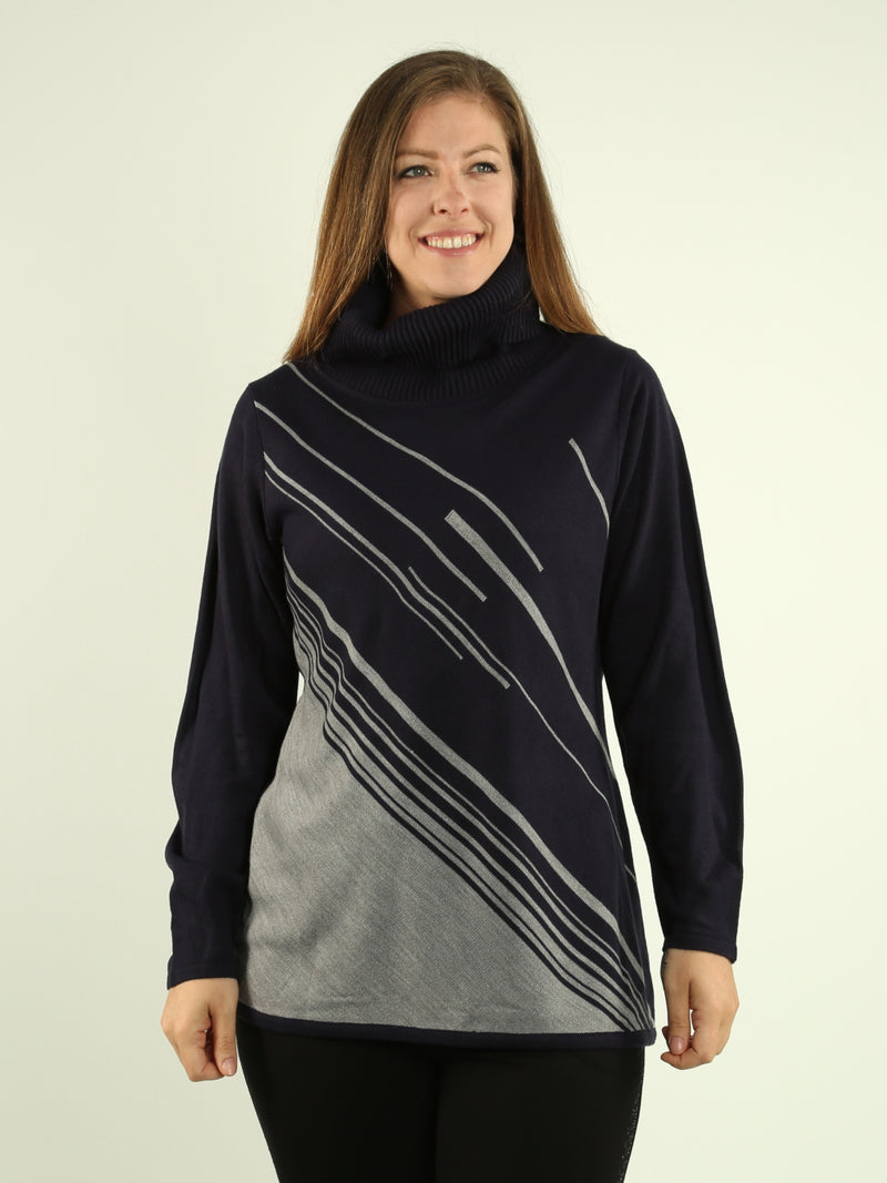 Stripe Turtle Neck Sweater