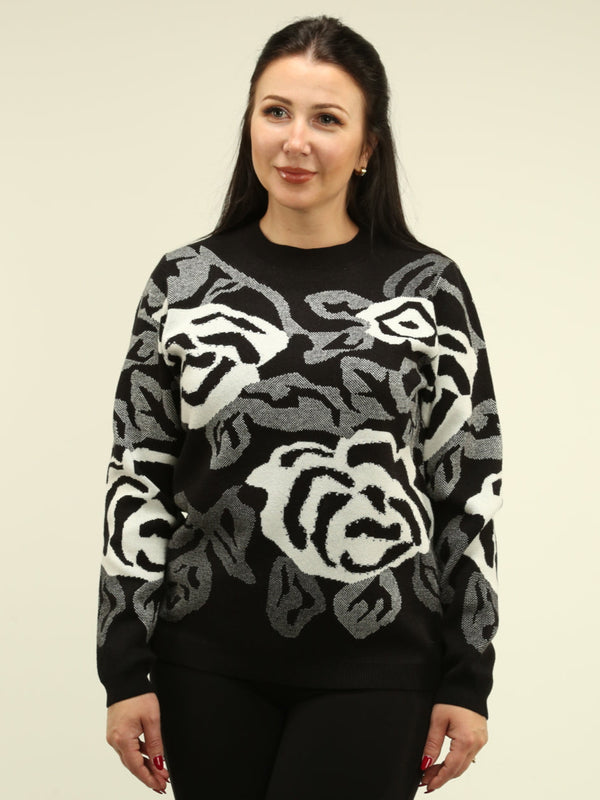 Floral Rhinestone Sweater
