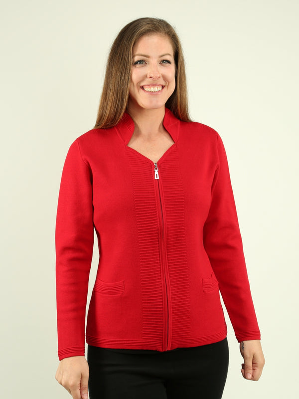 Long-Sleeve Zip Sweater