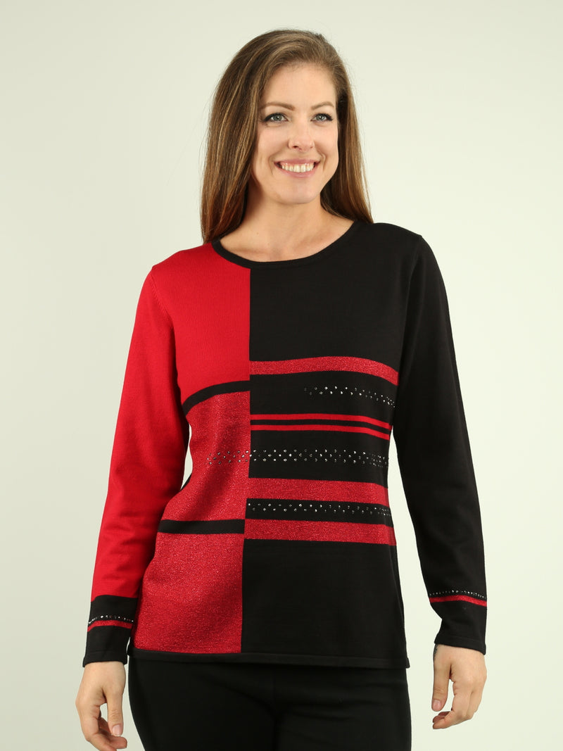 Lurex Colour Block Sweater