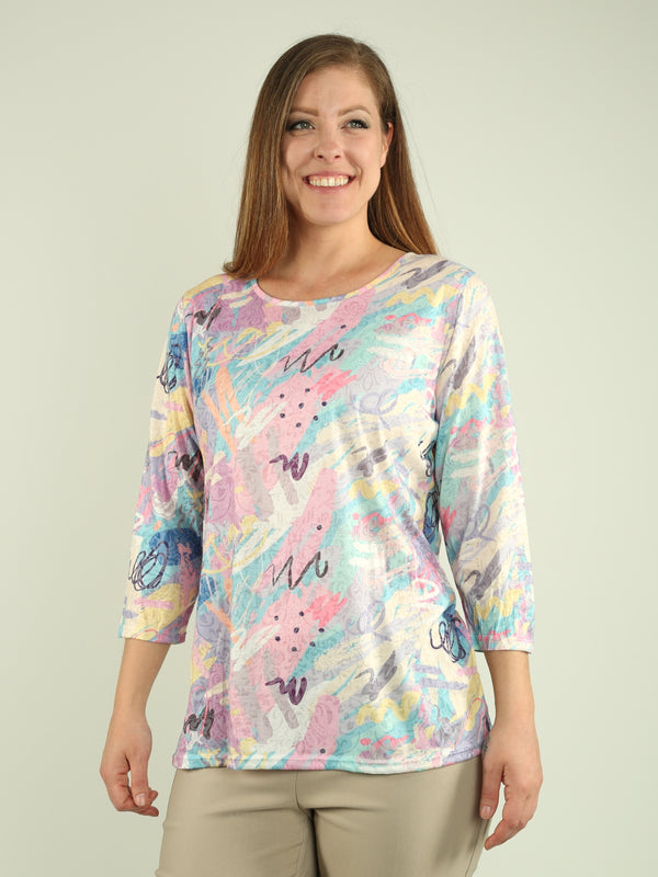 Multi Print Burnout Top