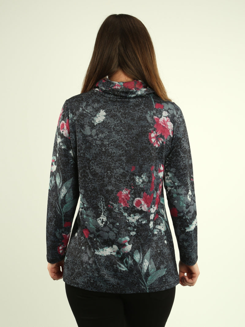 Floral Cowl Neck Tunic