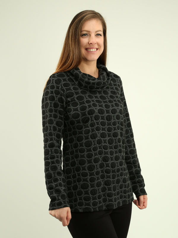 Cowl Neck Patterned Tunic