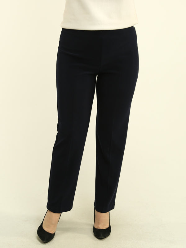 Solid Pull-On Slim Leg Pants