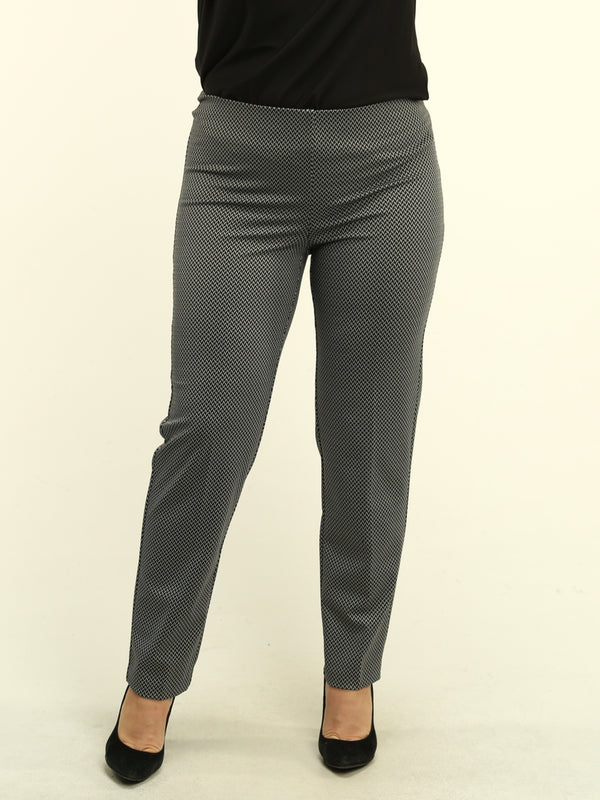 Herringbone Print Pull-On Pants