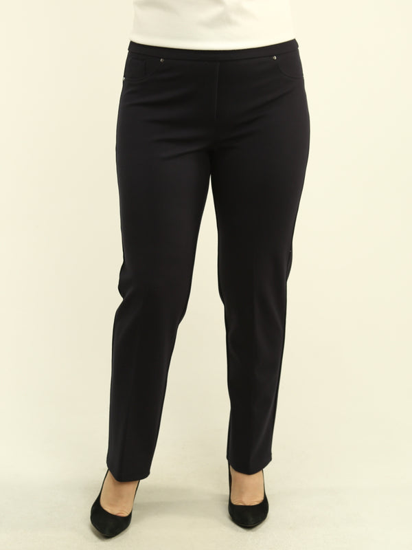 Rivet Detail Pull-On Petite Pants