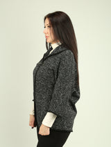 Shawl Collar Knit Jacquard Jacket