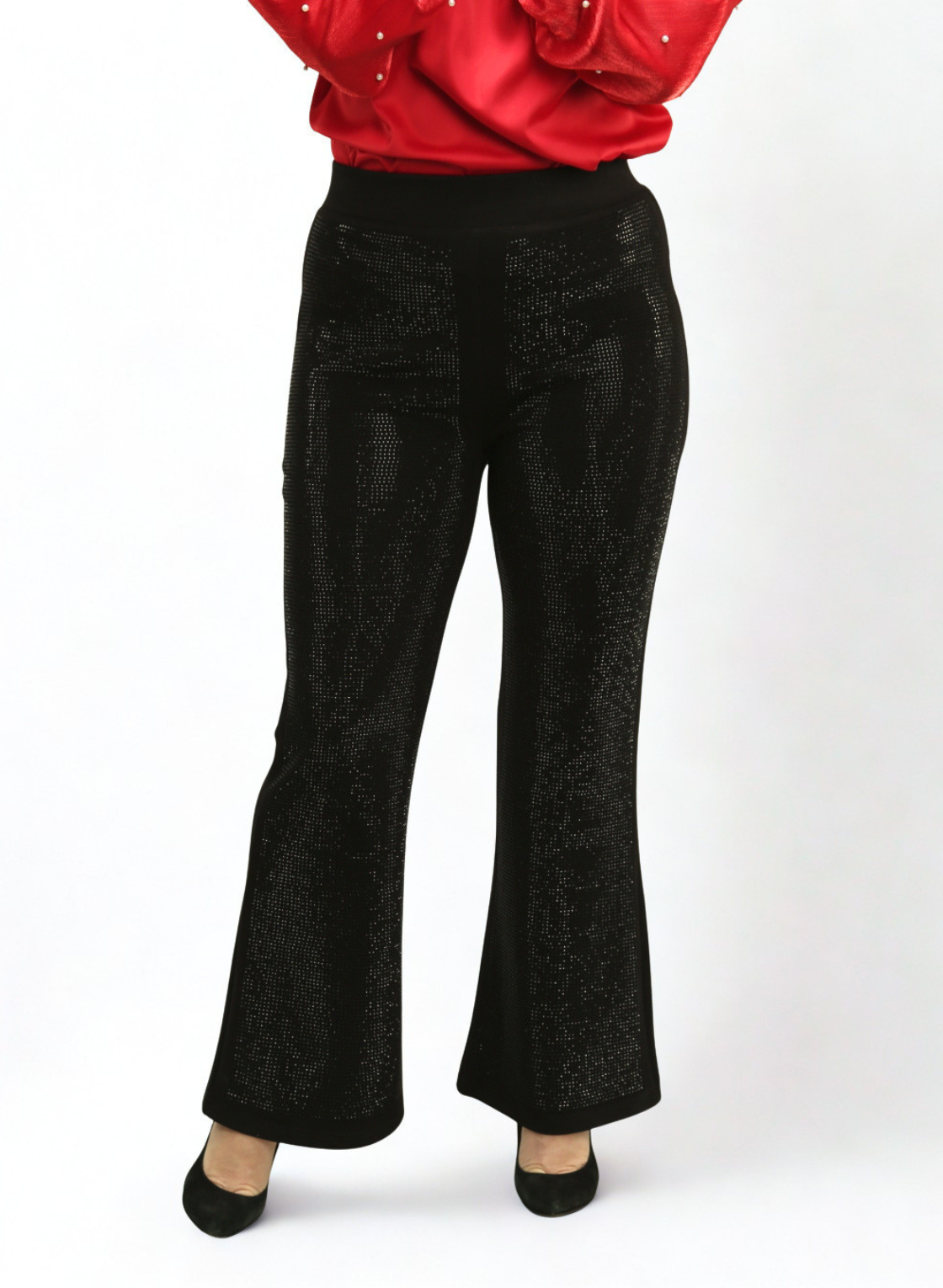 Cascading Rhinestone Pants Rhinestone Embellished Flare Pants – Annabella.ca
