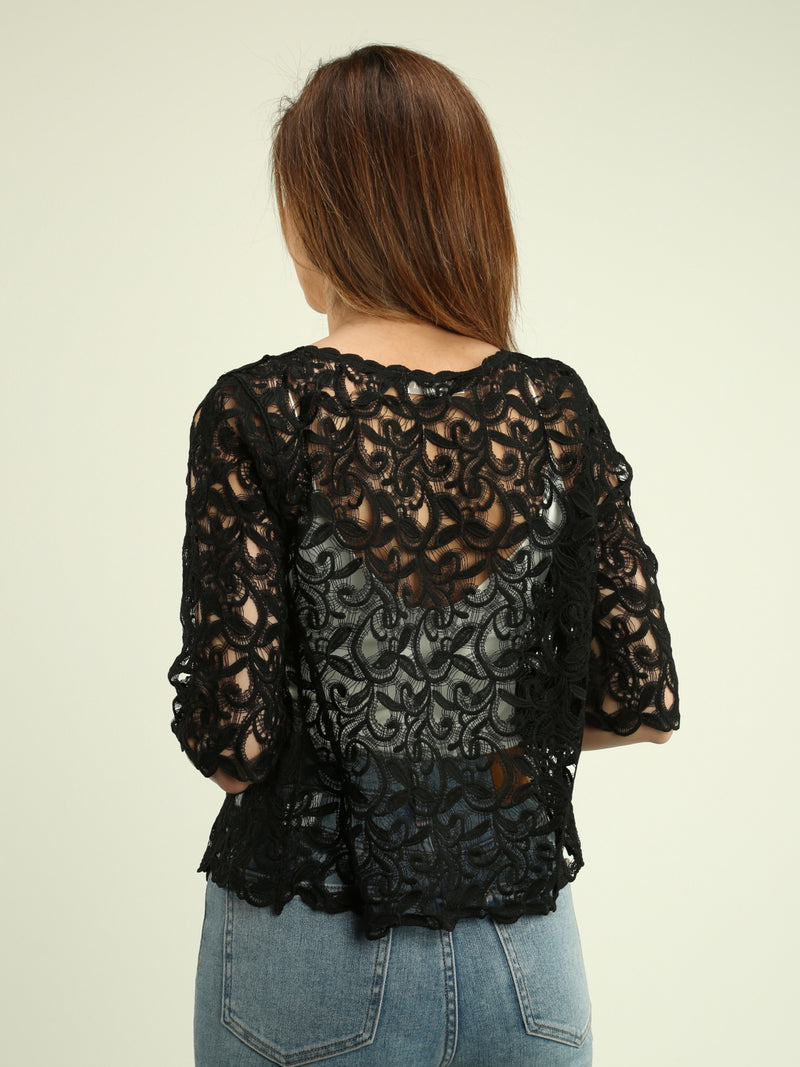 Floral Crochet Lace Cardigan