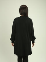 Drop Shoulder Ribbed Knit Cardigan