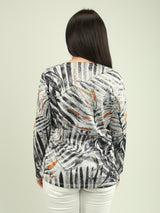 Leaf Print Lurex Top