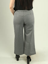 Houndstooth Pattern Wide Leg Pants