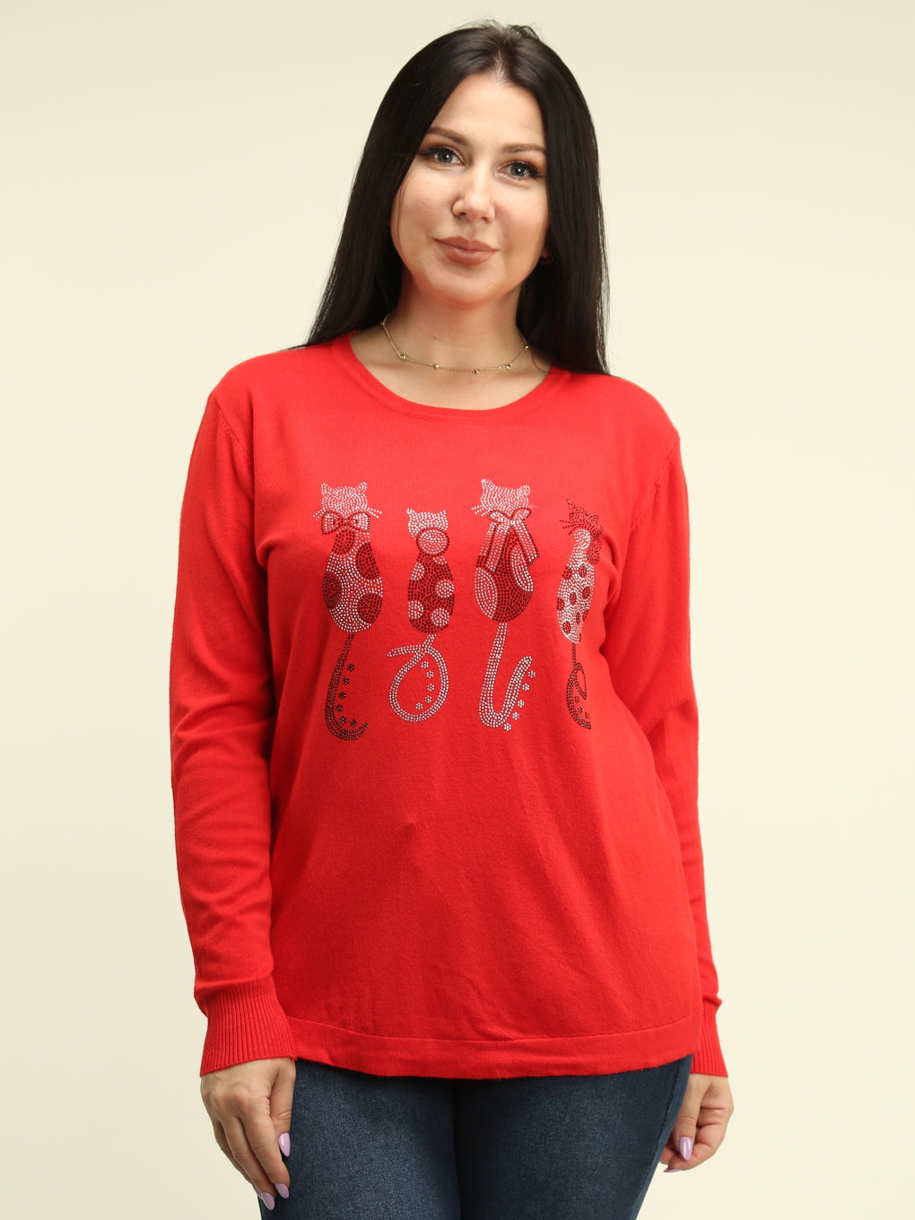 4-Cats Rhinestone Sweater