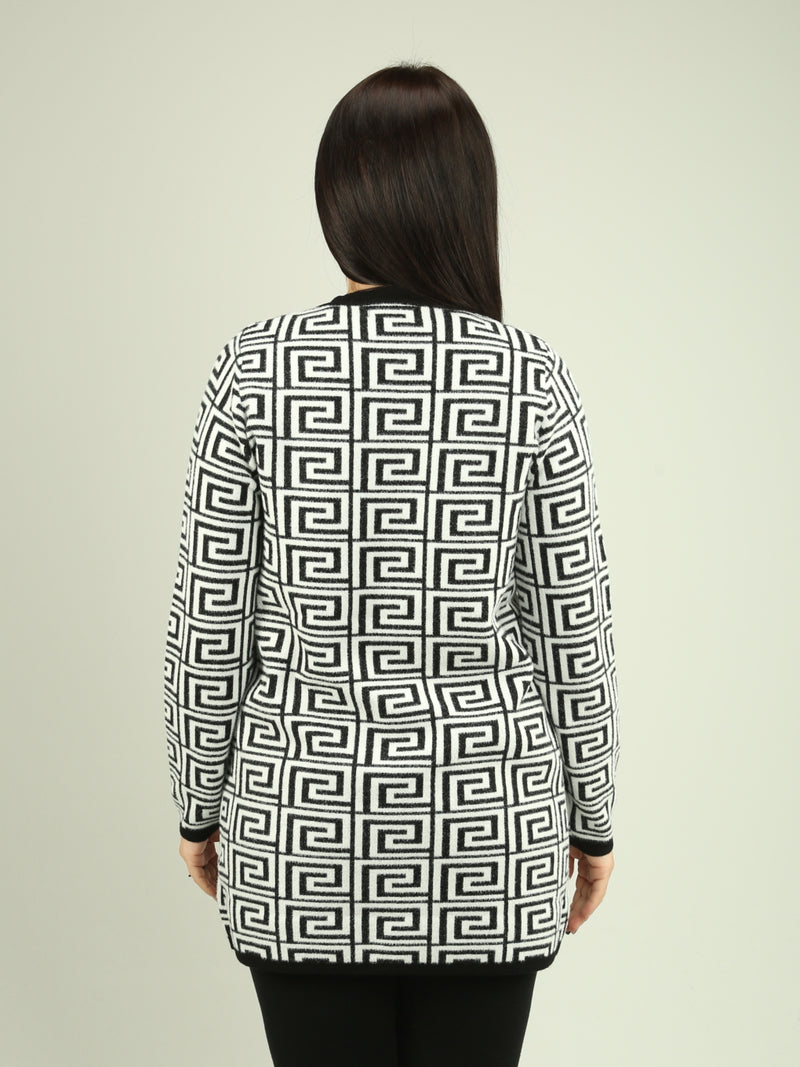 Geometric Pattern Cardigan