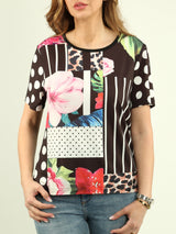 Floral Colour Block Top