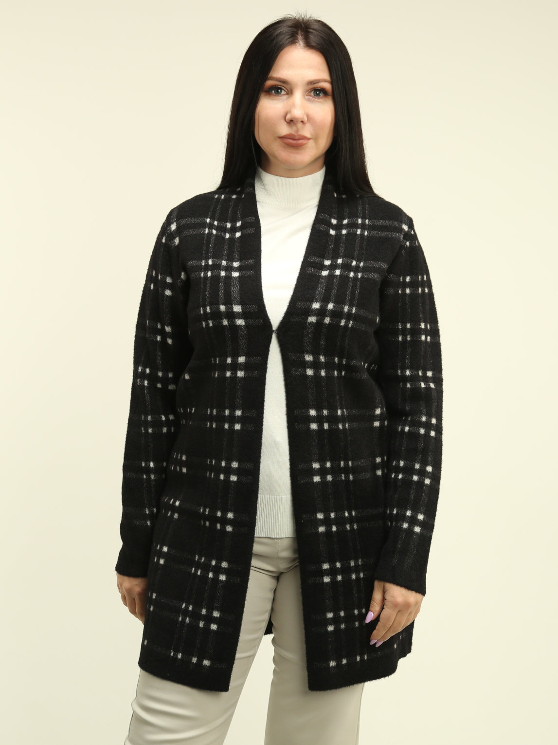 Plaid Patterned Coatigan