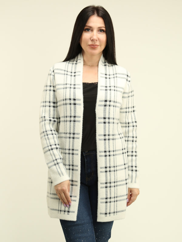 Plaid Patterned Coatigan