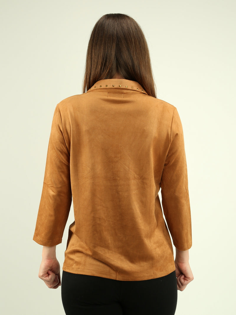 Suede Zip Blouse