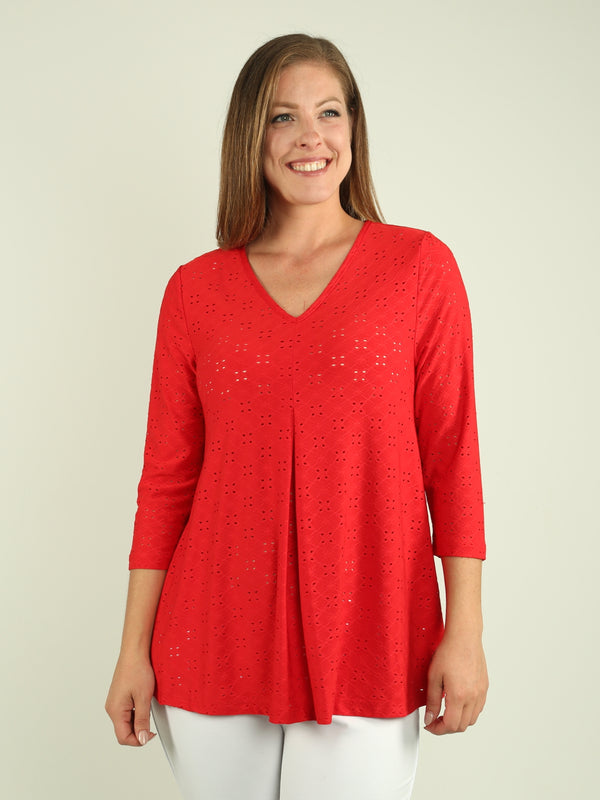Embroidered Eyelet Top