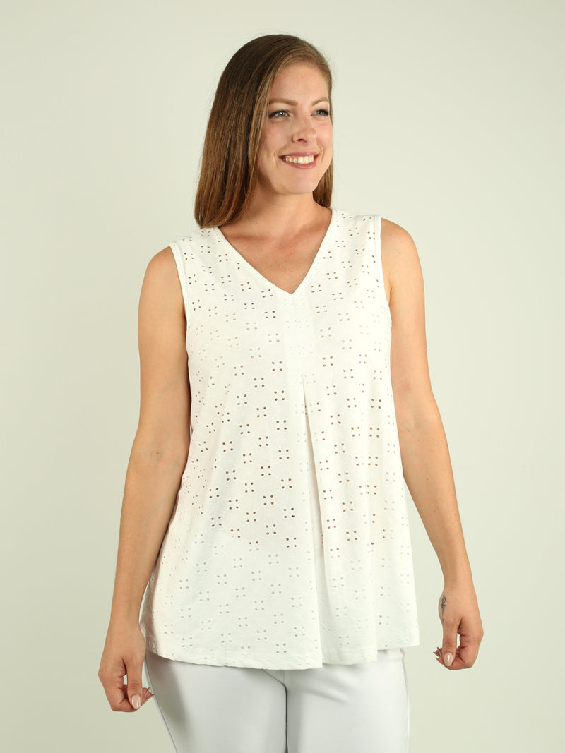 Embroidered Eyelet Tank