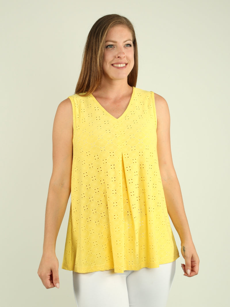 Embroidered Eyelet Tank