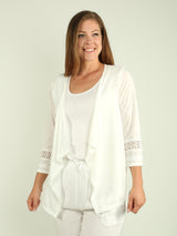 Lace Trim Waterfall Cardigan