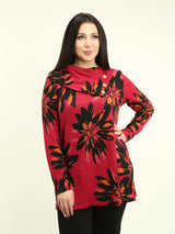 Asymmetric Collar Printed Top