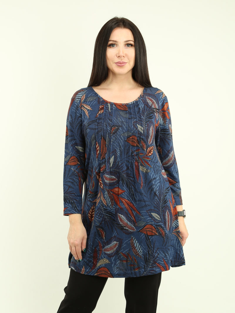 Pintuck Pleat Detail Tunic Top