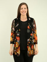 Floral Mesh Cardigan Fooler