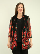 Floral Mesh Cardigan Fooler