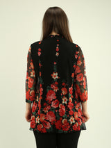 Floral Mesh Cardigan Fooler