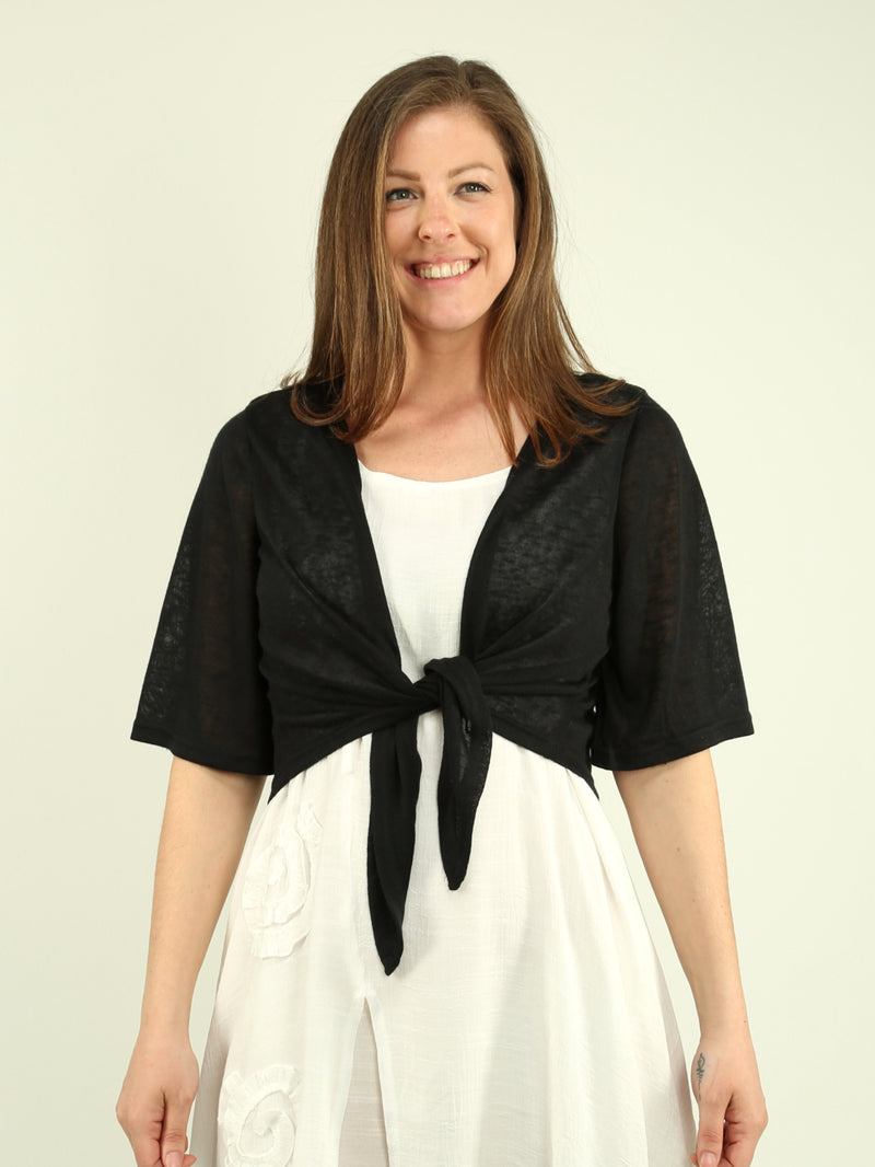 Tie-front Bolero