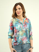 Multi-Print Elastic Cuff Top