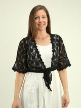 Floral Lace Tie-Front Bolero