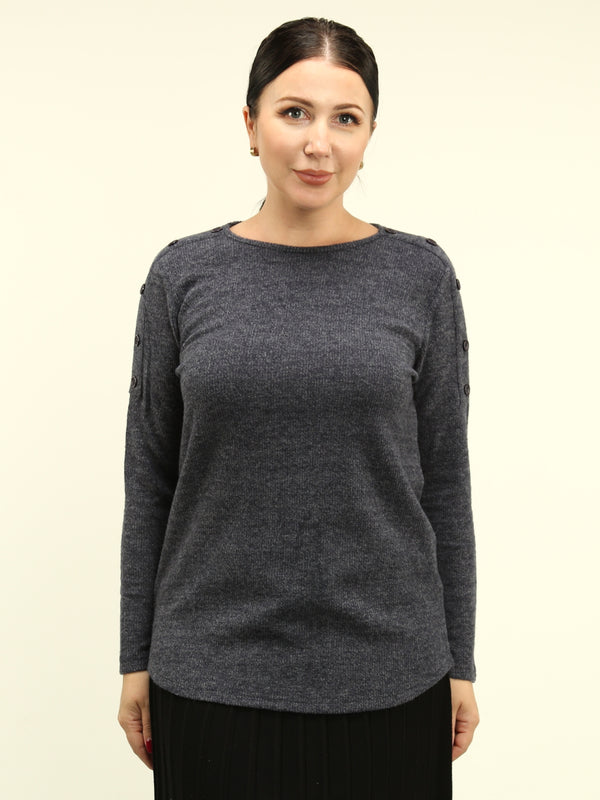 Button Decor Sweater