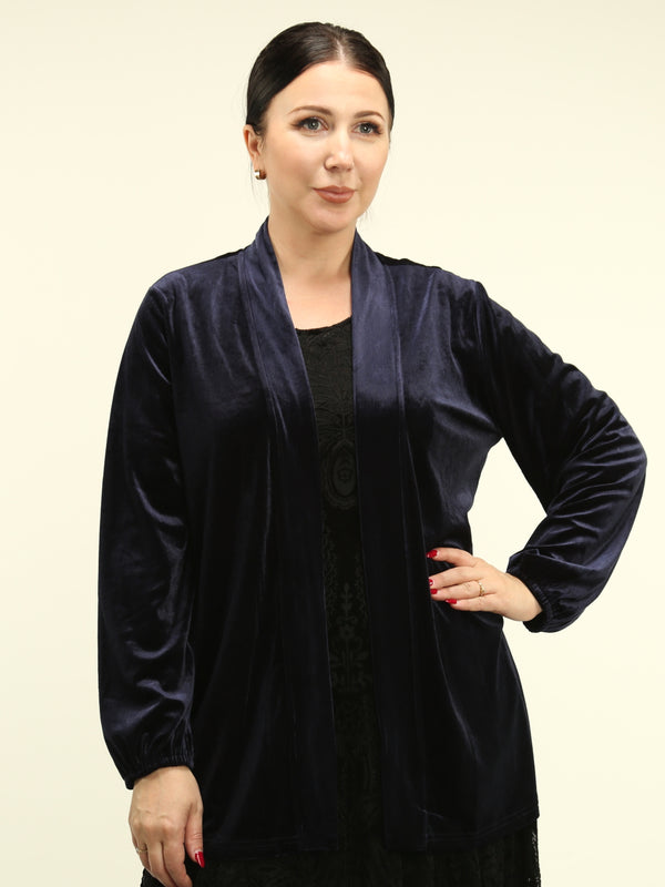 Velvet Open-Front Cardigan