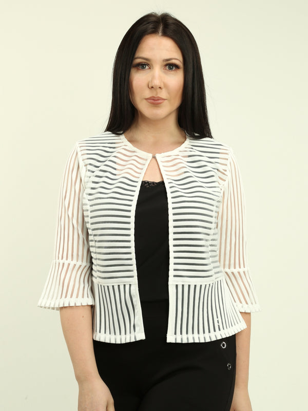 Striped Mesh Cardigan
