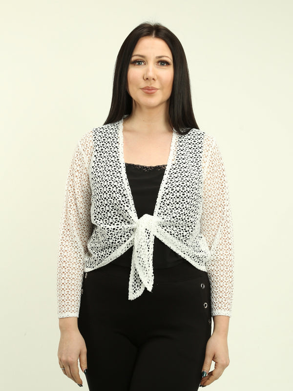 Mesh Tie Front Cardigan