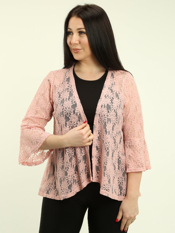 Bell Sleeve Floral Lace Cardigan