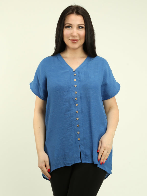 V-neck Drop Shoulder Blouse