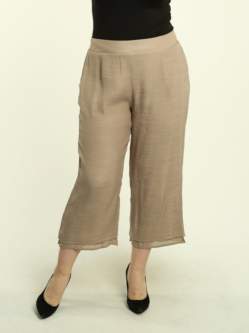Layered Hem Pull-On Pants