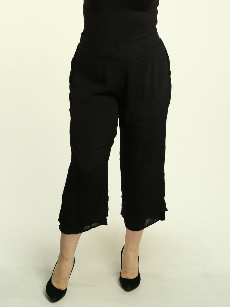 Layered Hem Pull-On Pants