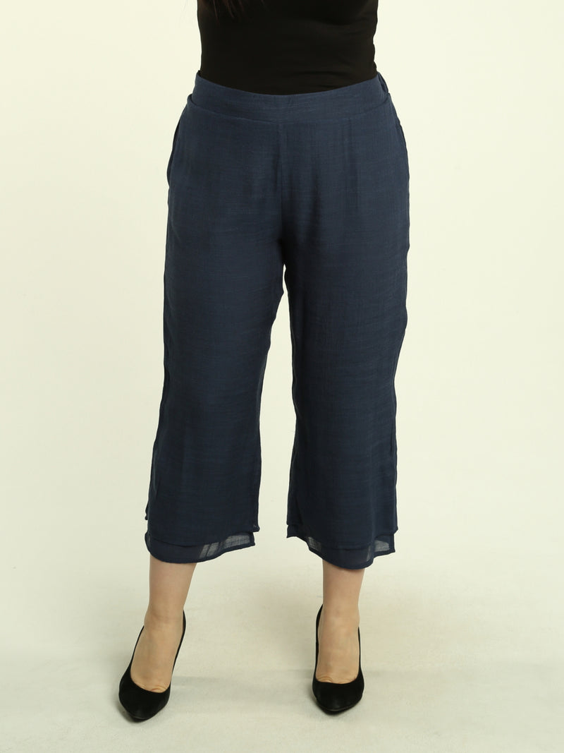 Layered Hem Pull-On Pants