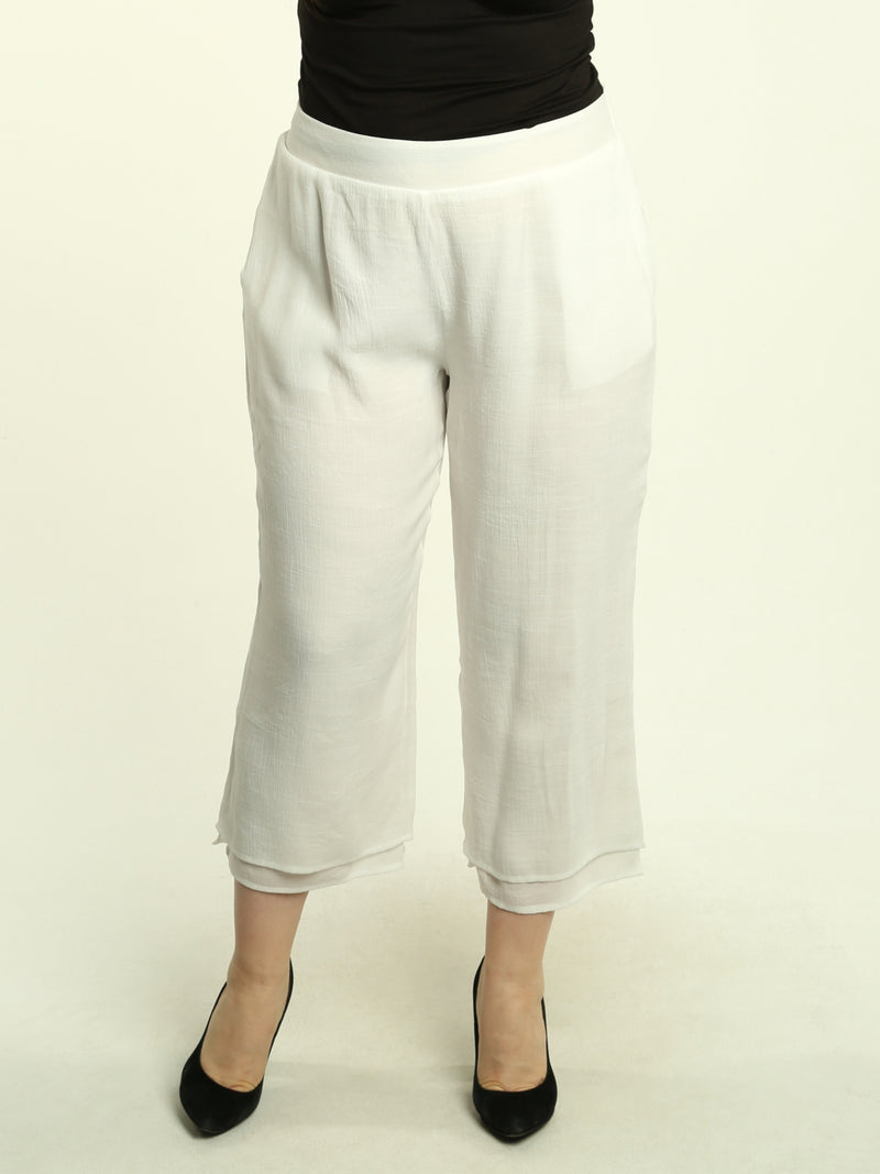 Layered Hem Pull-On Pants