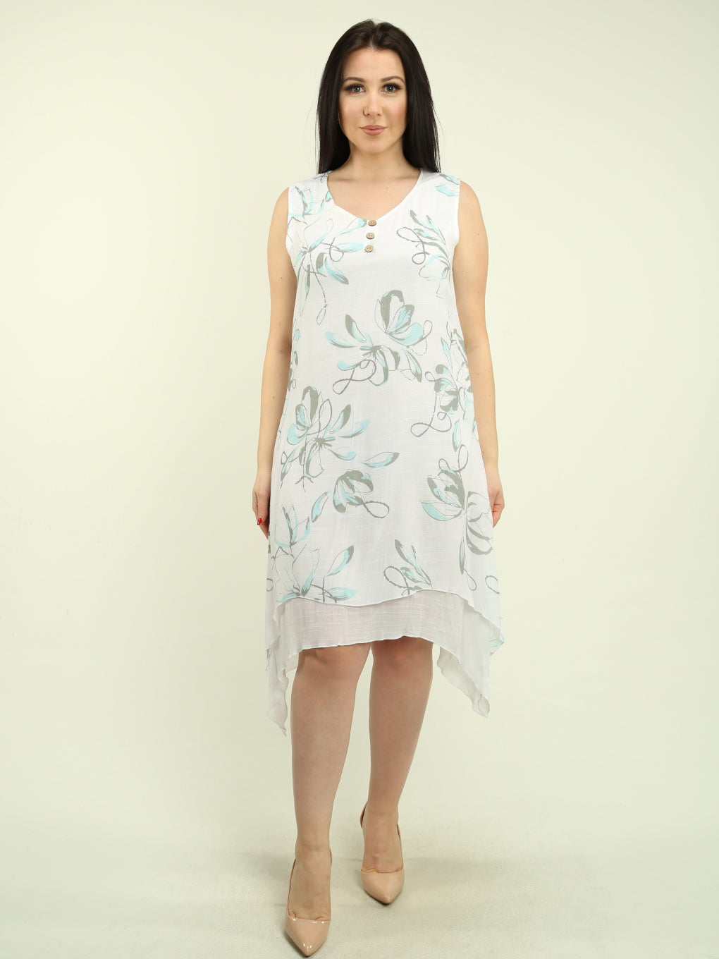V-Neck Floral Dress