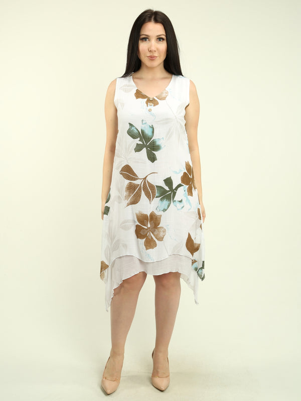 V-Neck Floral Dress