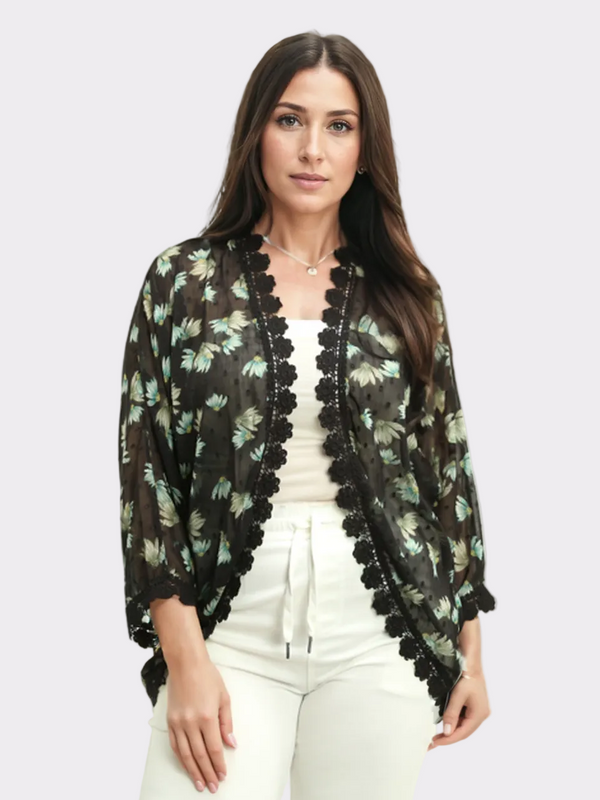 Textured Open Front Cardigan – Annabella.ca