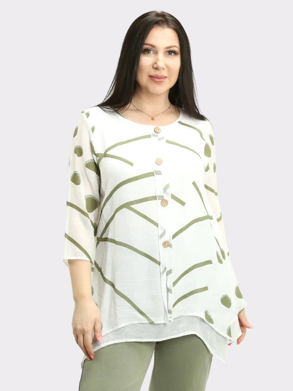 Stripe & Dot Layered Top