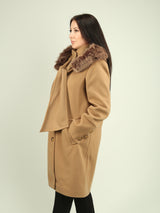 Faux Wool Hooded Scarf Coat